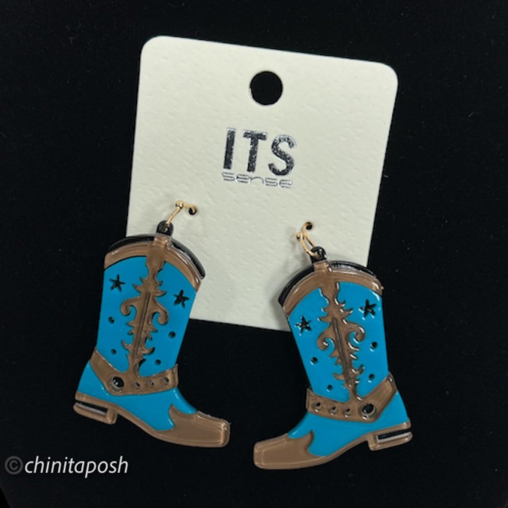 🆕 ITS Sense - Cowboy Boot Earrings Teardrop